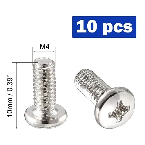 M4 x 10mm Stainless Steel TV Mounting Screws - 10 Pack
