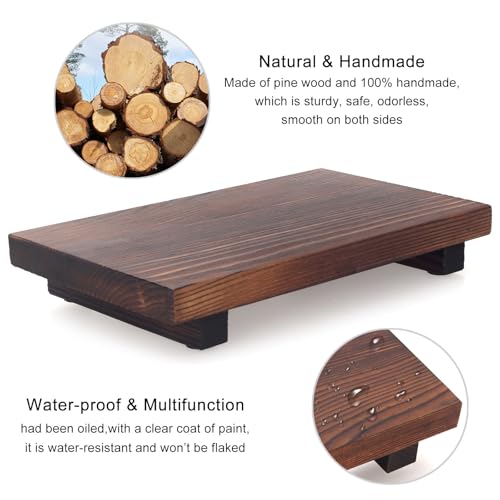 Small Wood Bathroom Tray - 8.6" Farmhouse Countertop Riser for Soap