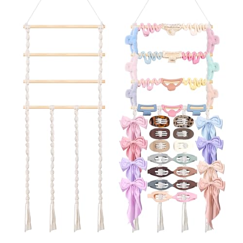 SNOWSTAR Macrame Hair Claw Clip Organizer Wall Storage for Women & Girls