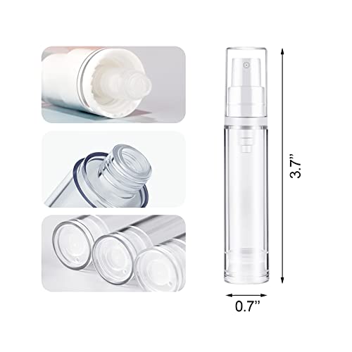 BlingKingdom 3 PCS Airless Pump Travel Foundation Bottles 10ml Refillable