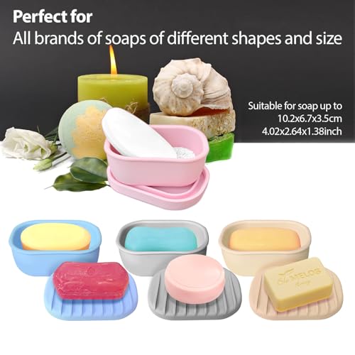 Leakproof Silicone Travel Soap Case with Drainage Layer - Pink