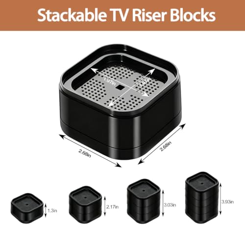 Heavy-Duty Stackable TV Stand Risers - Adjustable Non-Slip Elevation Pads
