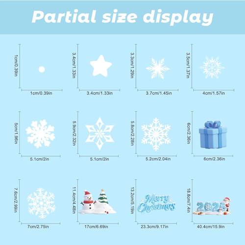 93 Pcs Double-Sided Christmas Window Clings - Reusable Holiday Stickers