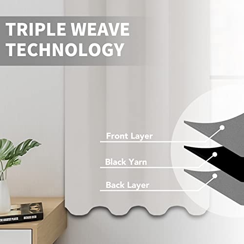 Easy-Going Light Linen Thermal Blackout Curtains, 2 Panels 52x46