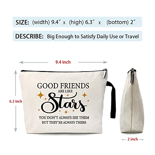 Good Friends Are Like Stars Canvas Cosmetic Bag Friendship Gift