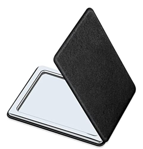 BIMIGET Compact Pocket Mirror, Black Double-Sided Travel Makeup Mirror