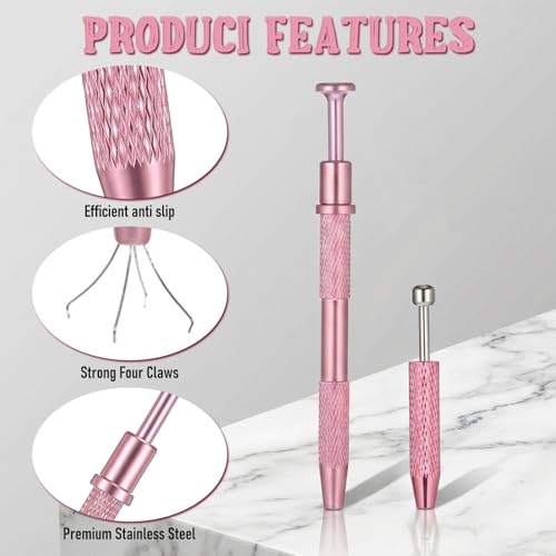 Hadnves 2 Pcs Piercing Ball Grabber Tool 4-Claw Pick Up Tool for Body Jewelry