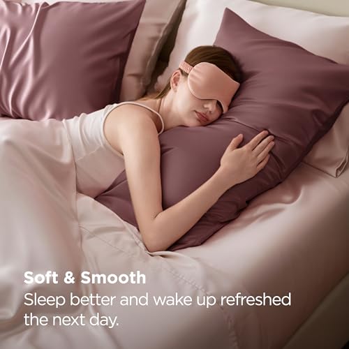 Bedsure Satin Pillowcase Set of 2 - Standard Size, Nostalgia Rose
