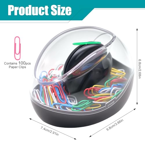 Mecyfaty Magnetic Paper Clip Holder with 100 Colorful Clips