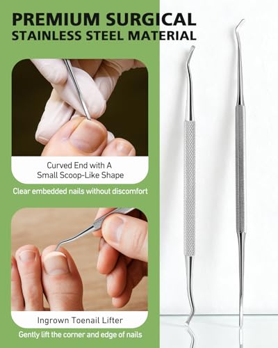 BALUCA 7-Piece Ingrown Toenail Removal Kit - Stainless Steel Pedicure Tools