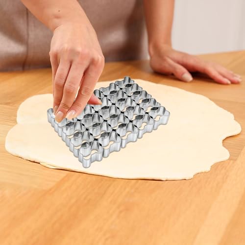 25-Cavity Mini Dog Bone Cookie Cutter - Stainless Steel Biscuit Mold