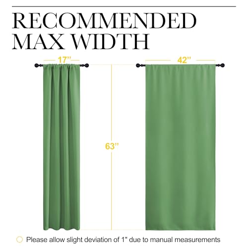 NICETOWN Blackout Curtains - Forest Green, 42" x 63", 2-Panel Set
