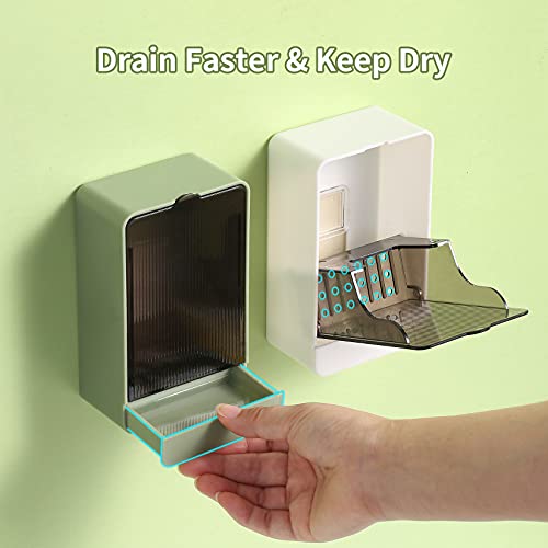 Self-Draining Soap Holder Dish for Shower & Kitchen - 2 Pack