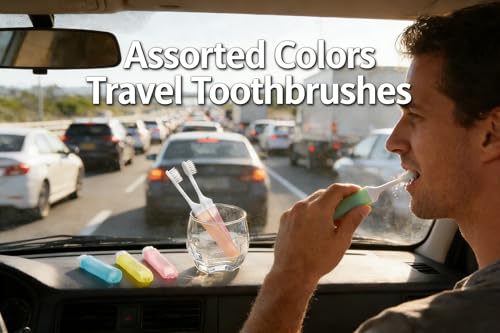 YOFAN 3-Pack Foldable Travel Toothbrush Set with Ventilated Case
