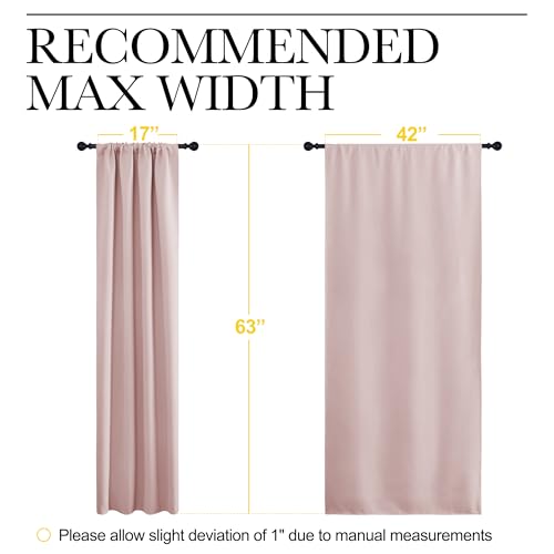NICETOWN Blackout Curtains - 42" x 63" Blush Pink Thermal Insulated Drapes