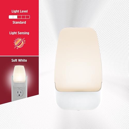 Energizer Night Light Pack of 16 - Light Sensing, White, 3000K, for Bedroom & Bathroom - Contempo Edition