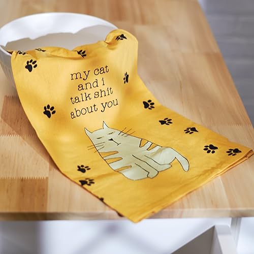 My Cat and I Funny Kitchen Towel - 28" Cotton Cat Lover Gift