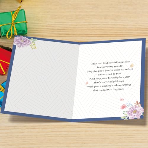 Happy Birthday Greeting Card for Her - AS 264 Luxury Linen Cardstock