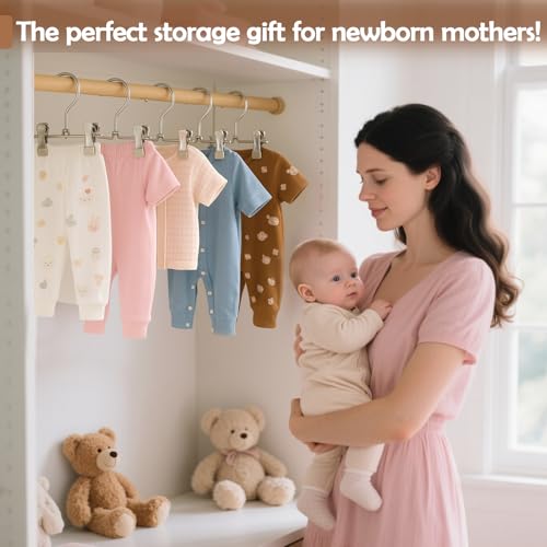 Mity Rain 10-Pack Baby Hangers with 360° Rotatable Clips