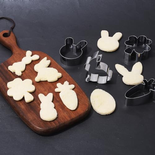 Easter Cookie Cutters Set - Shamrock, Egg, Bunny Shapes for Kids
