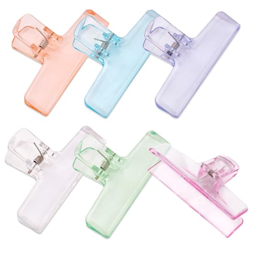 6 Pack Clear Acrylic Chip Clips for Food Storage & Organization