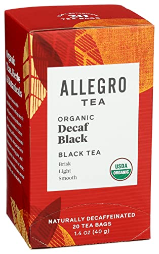 Allegro Organic Decaf Black Tea Bags, 20 Count (Pack of 2)