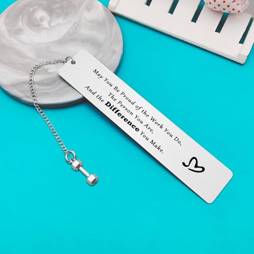 Fitness Trainer Appreciation Bookmark Engraved Stainless Steel Gift