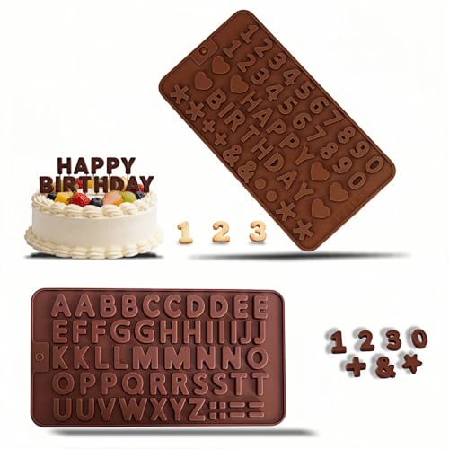 Silicone Letter & Number Molds - 2-Pack Food-Grade Baking Molds