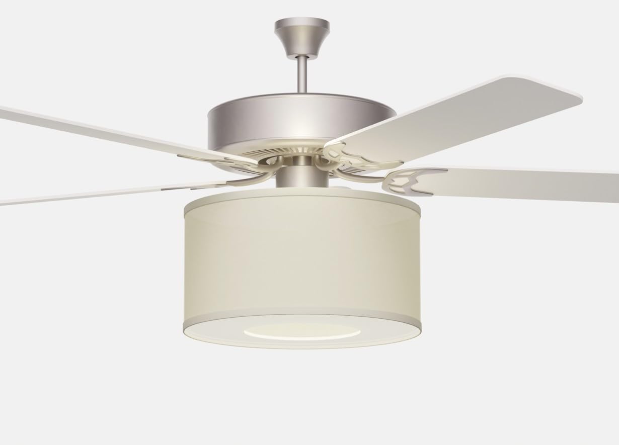FANTASTIC SHADE CLIPS Ceiling Fan 100% Linen Shade DIY Bundle + Patented Adapters & FREE Diffuser, Fits 98% of Fan Light Kits (*YOU MUST CHECK FOR COMPATABILITY BEFORE PURCHASING*) Off-White