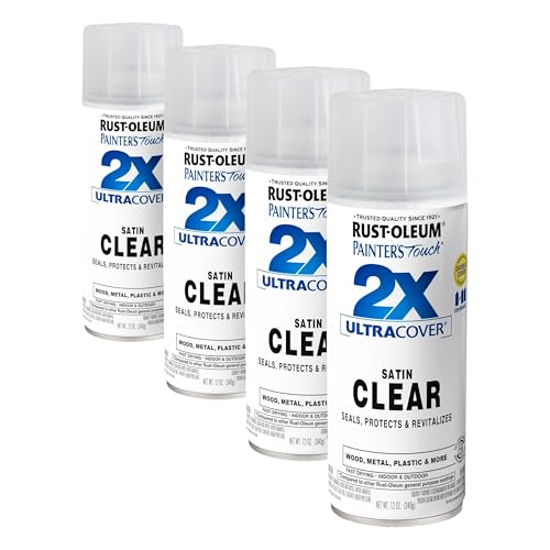Rust-Oleum Painter's Touch 2X Spray Paint - Satin Clear, 12 oz (Pack of 4)