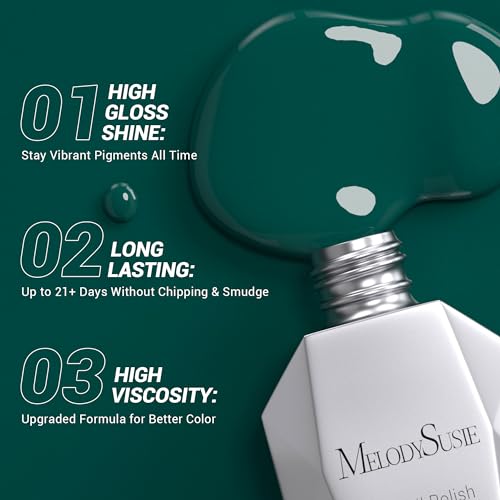MelodySusie Thick Green Gel Nail Polish 0.5 fl oz Moss Soak Off UV LED