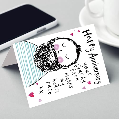 Funny Beard Anniversary Card for Husband or Boyfriend