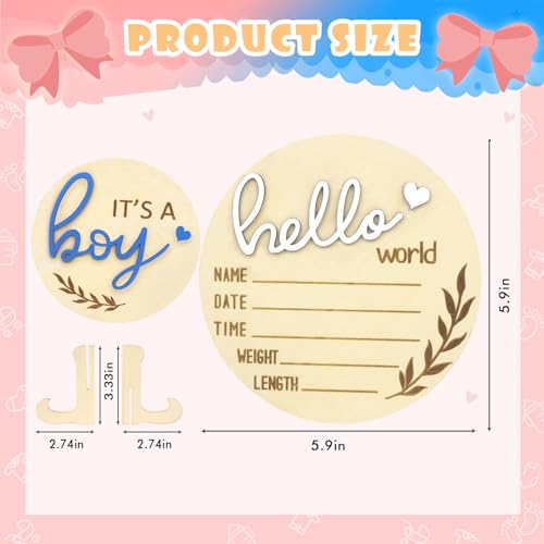 Hello World Newborn Sign for Boy - Gender Reveal Announcement