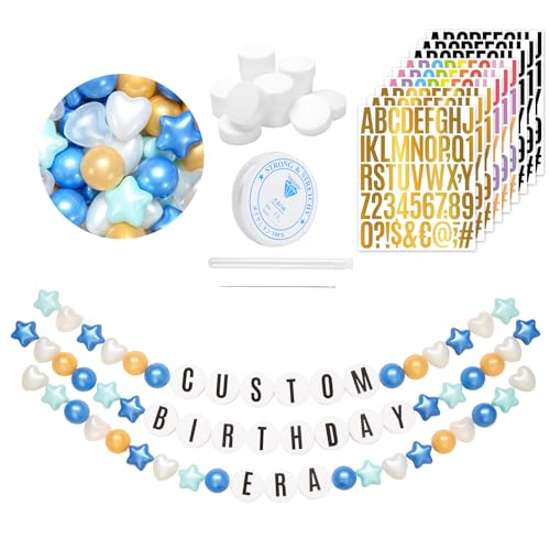 DIY Party Banner Kit - Pearl Blue Gold Singer Friendship Bracelets & Decorations