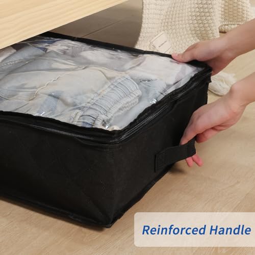 Fixwal Underbed Storage Bags, 2 Pack - Foldable, Dust-Proof with Clear Window
