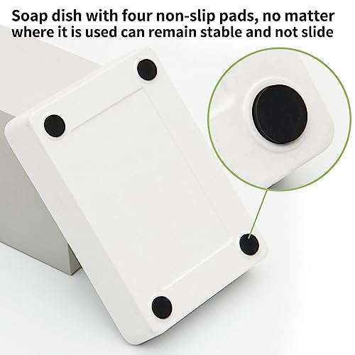 Maqqet Bamboo Soap Dish with Non-Slip Pads - Durable Wooden Bathroom Holder