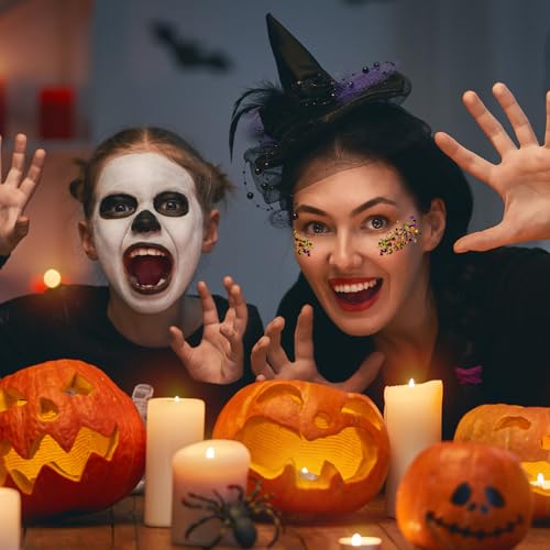 CiikDux Halloween Glitter Gel for Face, Body, Hair and Lips - Vegan Holographic Body Glitter