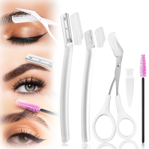 5-in-1 Eyebrow Trimmer Kit with Precision Scissors, Razors, and Spoolie