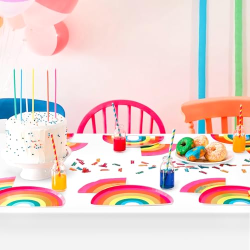 Lemicin 2-Pack White Disposable Tablecloths 54x108 Inch for Parties