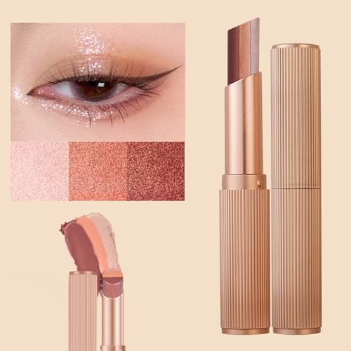 RED-SHYN 3-Color Gradient Eyeshadow Stick - Waterproof Shimmer Orange