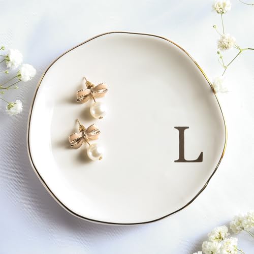 Personalized Ceramic Jewelry Tray Ring Dish - A Monogrammed 4.75"