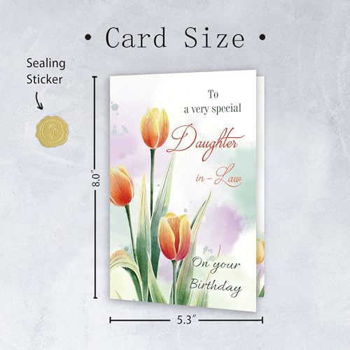 CutePoem ZL-050 Birthday Card for Daughter-in-Law from Mother & Father-in-Law