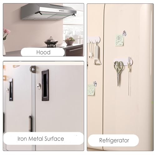 Kwude 2-Pack Magnetic Key Holder Hooks for Refrigerator and Metal Surfaces