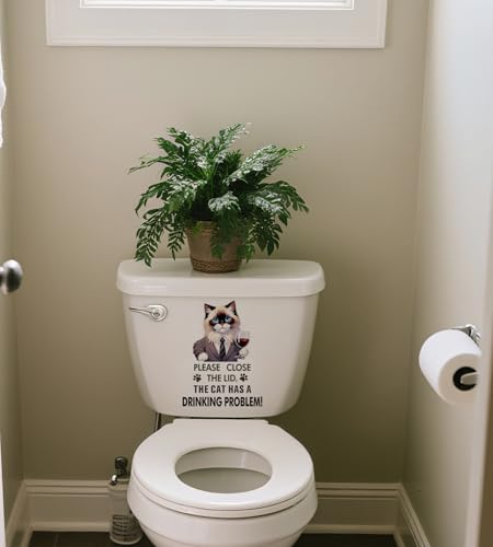 Funny Ragdoll Cat Toilet Lid Decal - Waterproof Vinyl Humor Sticker