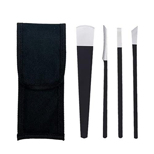LOPURO Professional Stainless Steel Pedicure Knife and Callus Remover Set - 4 Pcs