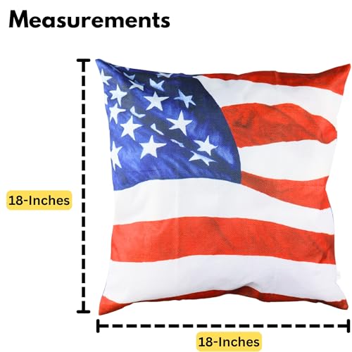 Iconikal 2-Pack American Flag Throw Pillow Covers - 18x18