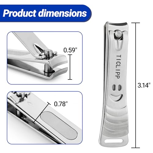 TICLIPP Ultra Sharp Nail Clippers for Thick Nails with Ergonomic Grip