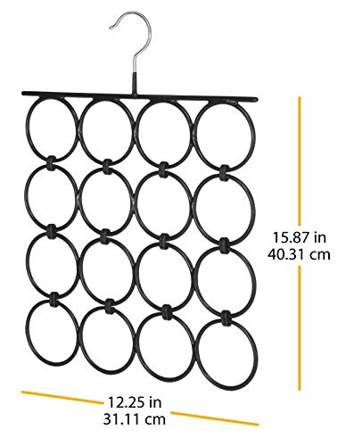Whitmor 16-Ring Folding Metal Scarf Hanger, Space-Saving Organizer - 1 Pack