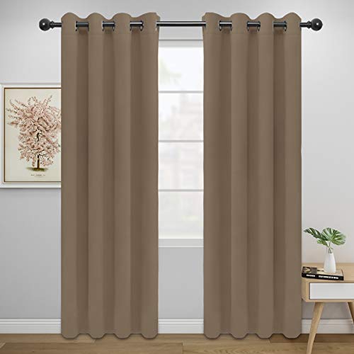 Easy-Going Thermal Blackout Curtains - 52x84 Inch Camel, 2-Panel Set