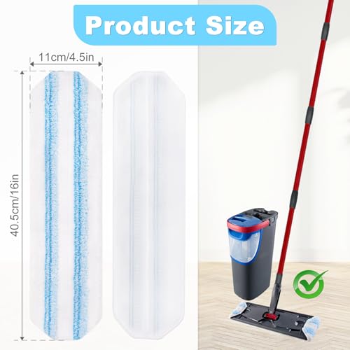 6 Pack Mop Replacement Pads for OCedar H2prO Flat Mop - Washable Microfiber Refills
